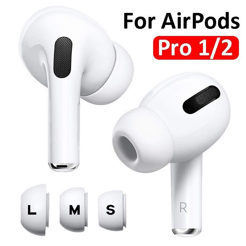 3 Pairs Replacement Eartips for AirPods Pro 1/2 Soft Silicone S/M/L Sizes