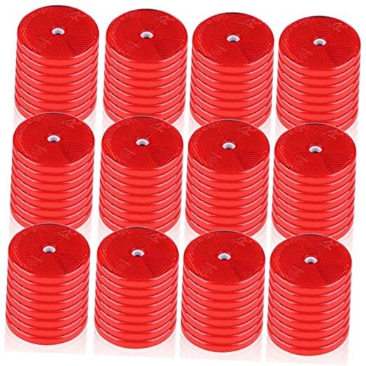 Red Front Round Reflector for Fence Posts & Trailers - Safety Red