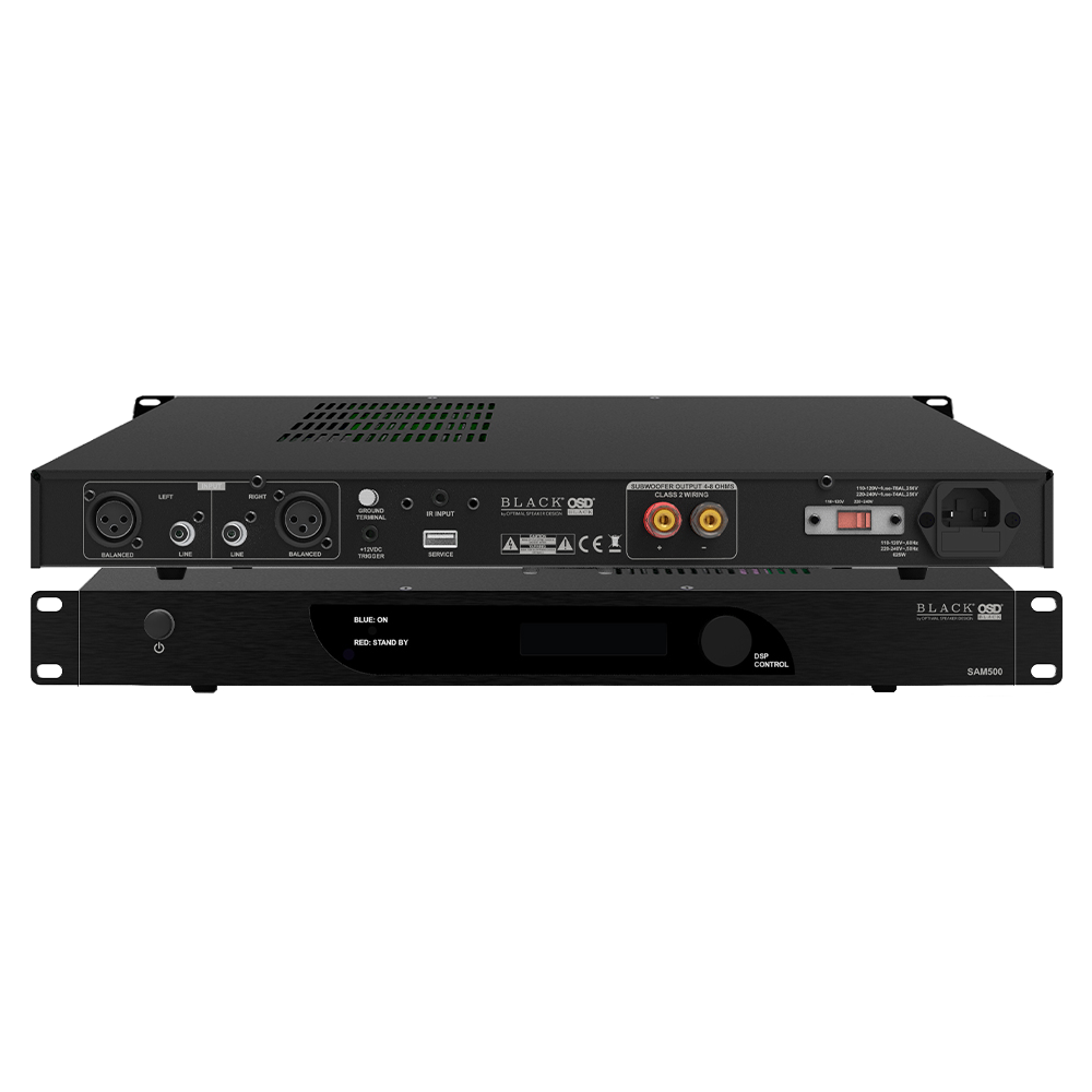 1000W Subwoofer Amplifier w/ DSP Mono Class D, 4ohm Stable, Auto-Sensing SAM500