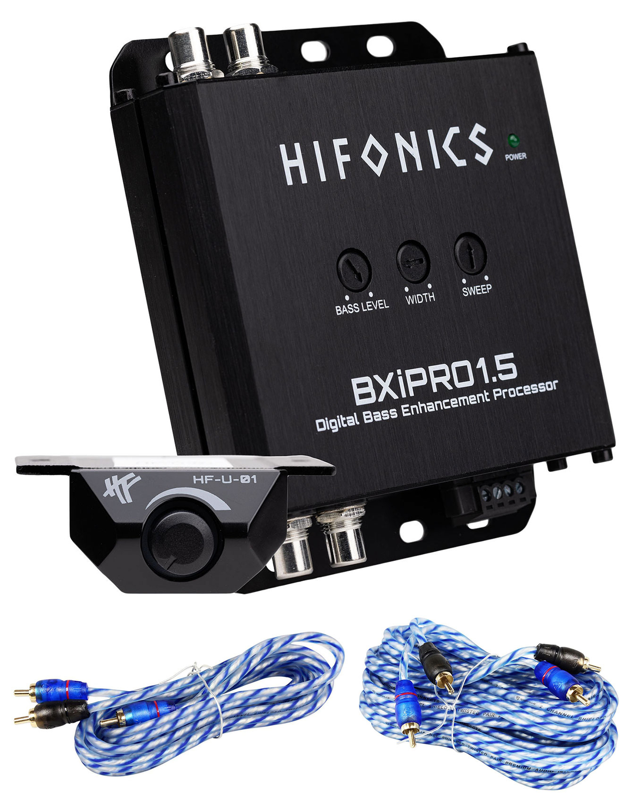Hifonics BXIPRO1.5 Digital Bass Enhancement Processor+(2) RCA Cables