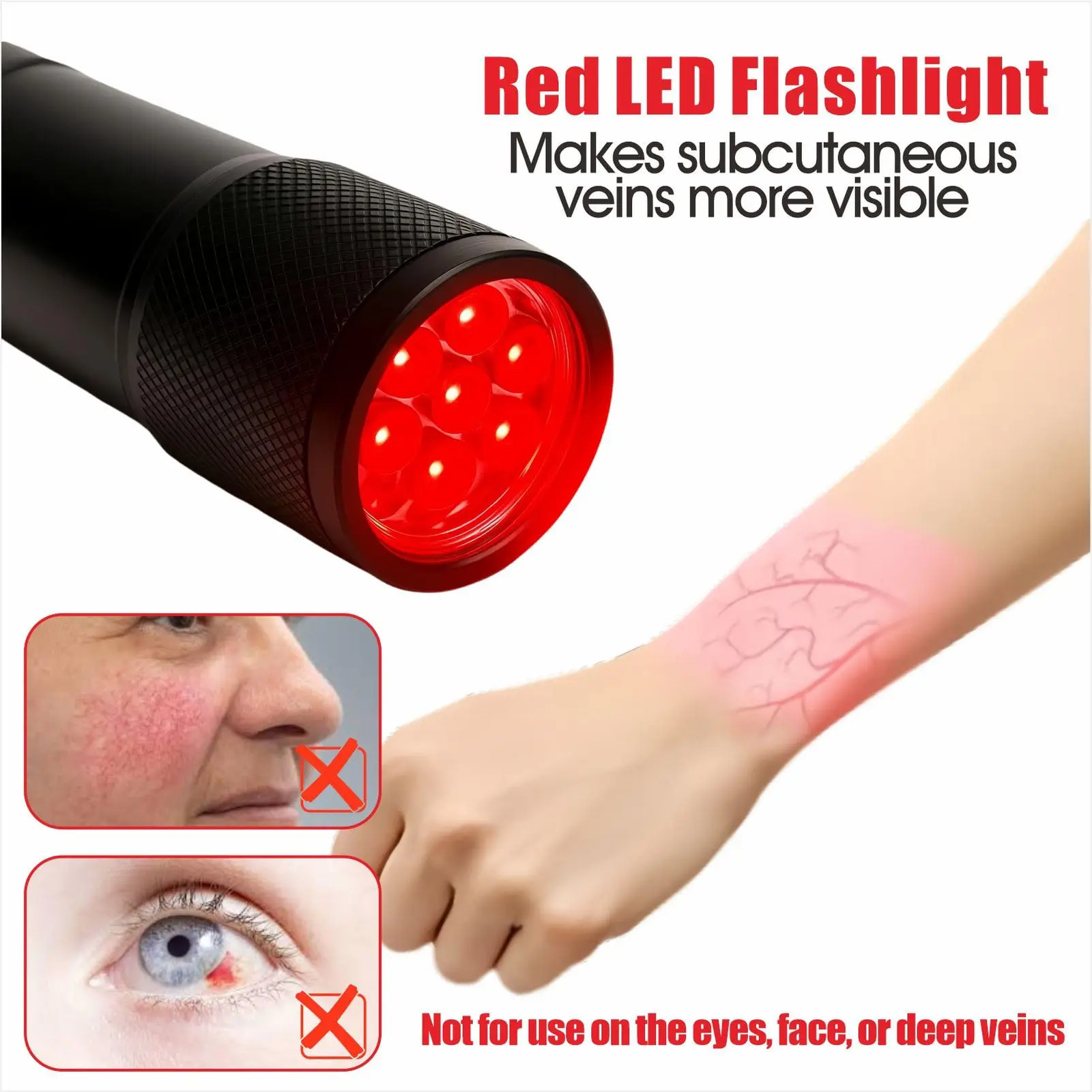 2-in-1 LED Vein Finder & Infrared Locater USB Powered Portable Vein Viewer Lamp