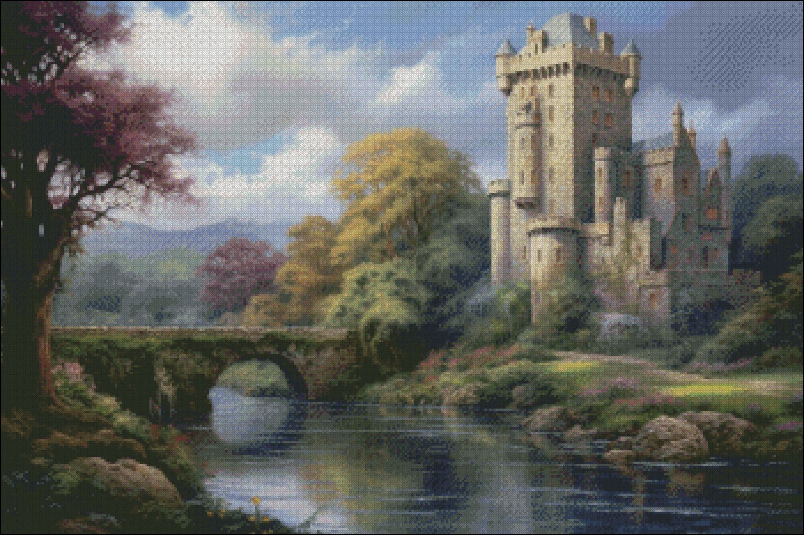 Blarney Castle - DIY Chart Counted Cross Stitch Patterns Needlework DMC Color