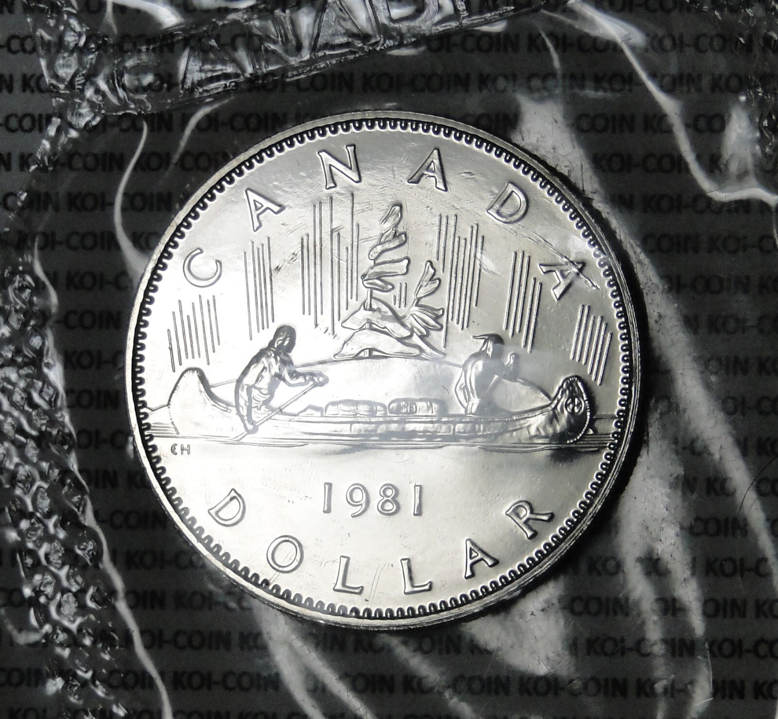 BU PL Canada 1981 large dollar $1 Voyageur nickel mint sealed