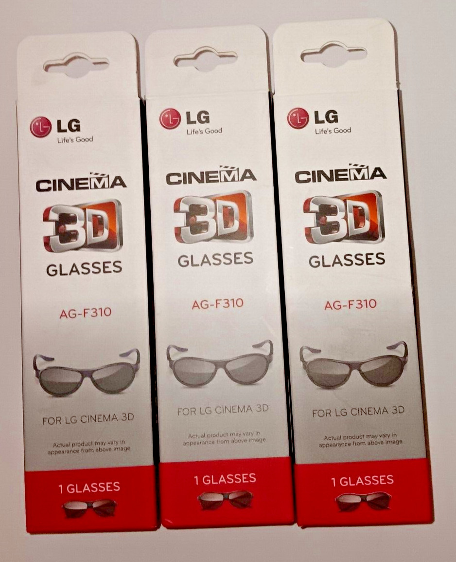 LG AG-F310 Cinema 3D Glasses - Black All 3 pair