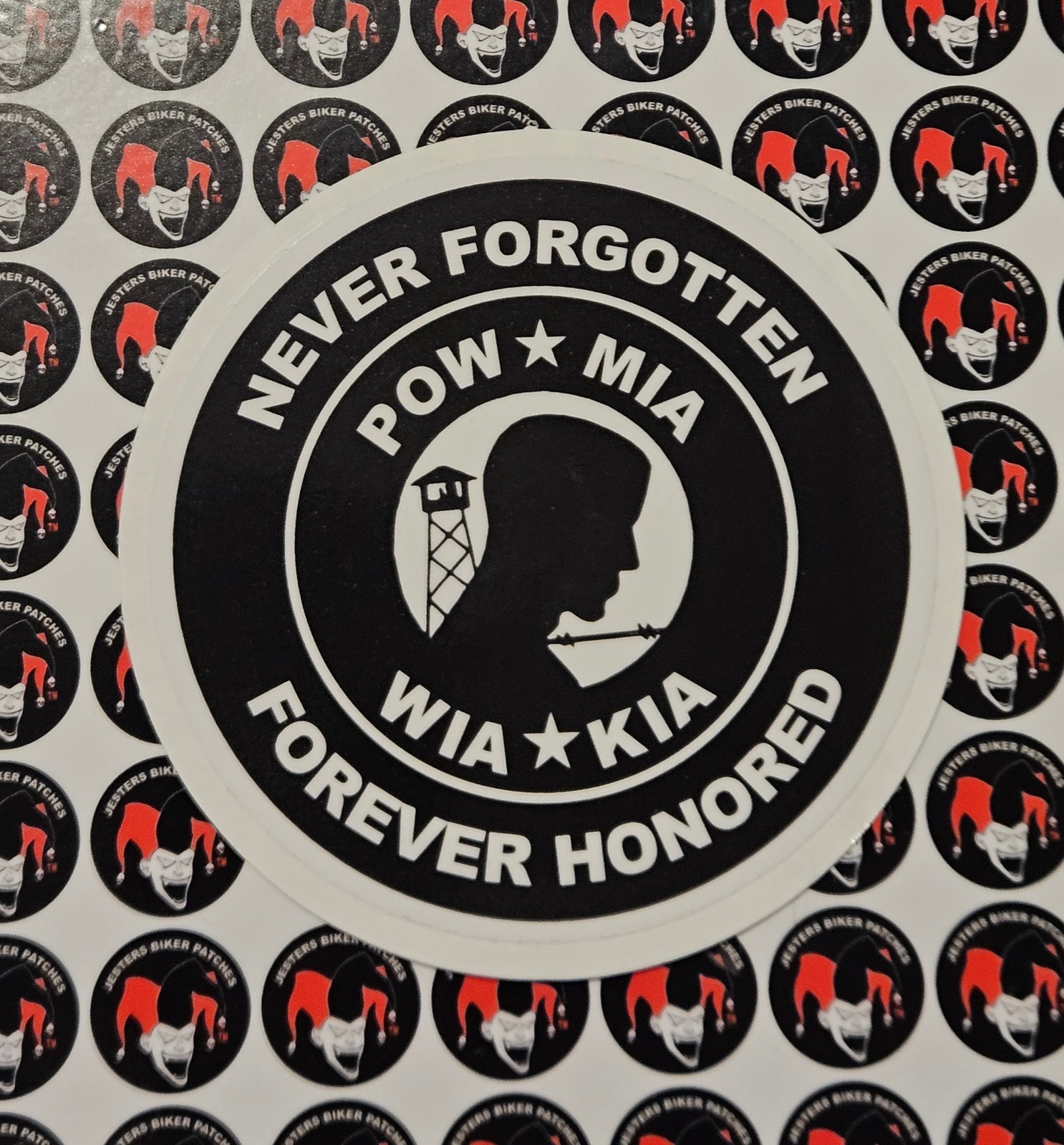 POW MIA KIA WIA Sticker Never Forgotten Forever Honored Vinyl Sticker  4 inch