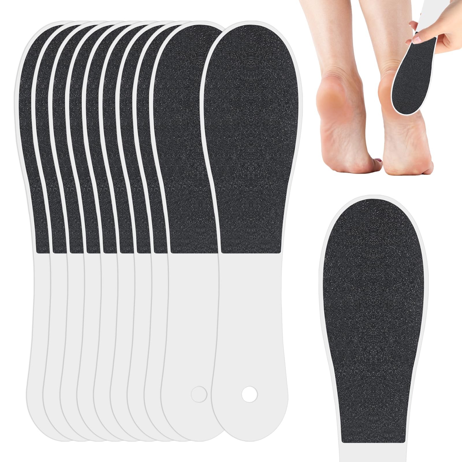 10 Pack Foot File,Foot Callus Remover 1 Count (Pack of 10), White