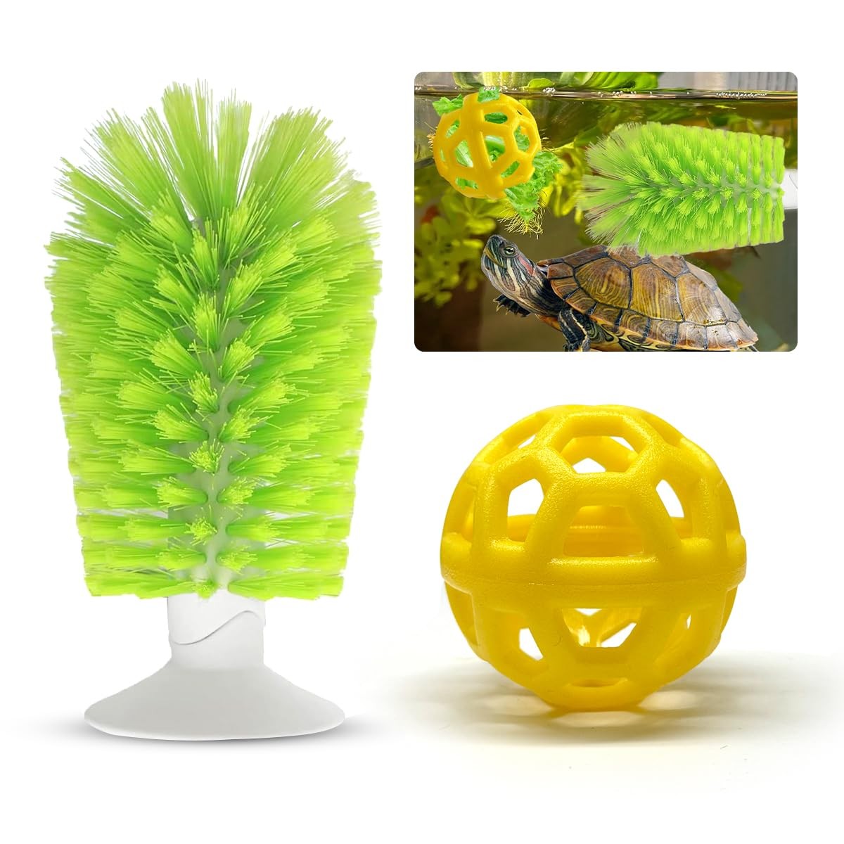 Turtle Tank Accessories Brush Suction Cup Decoration Aquarium Habitat 2 PCS