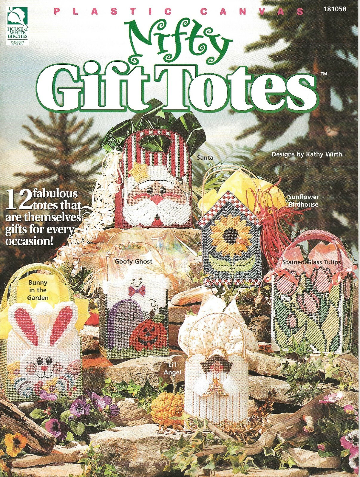 Nifty Gift Totes Plastic Canvas Valentine Snowman Apples Candy Cane Bear Kitty