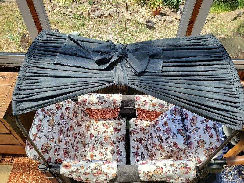 WonderFold W2 Luxe/Elite Set of Seat Covers,Mat Cover and Canopy MUSHROOMS