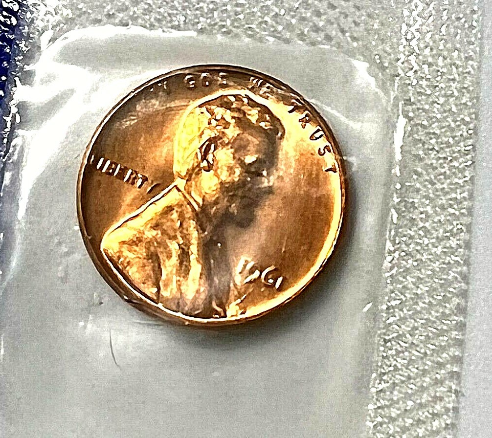 1961 (P) Lincoln Memorial Mint Penny from Original US Mint Set in  Cello