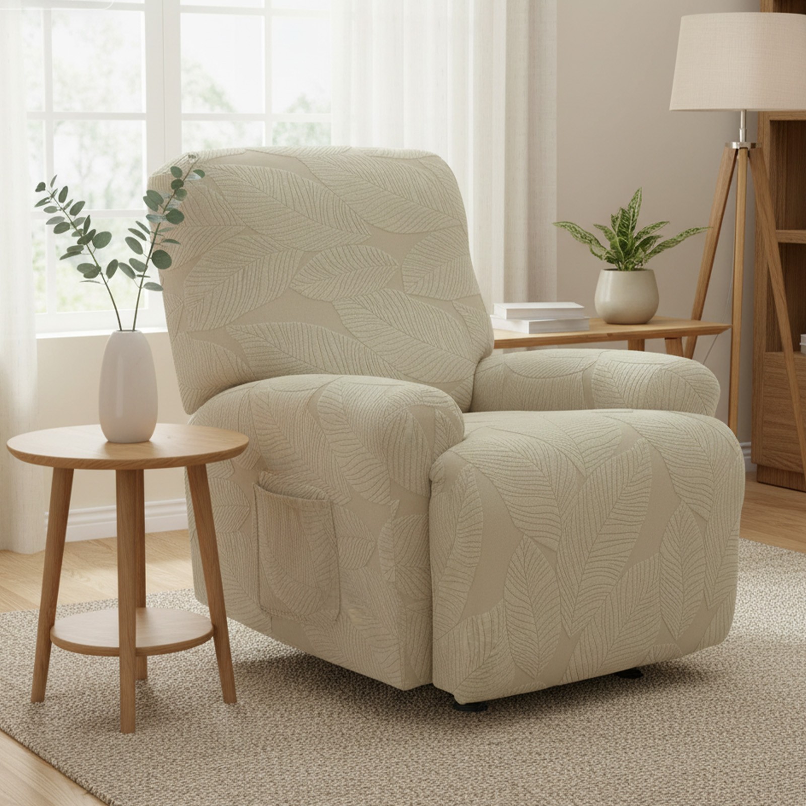 1/2/3 Seater Recliner Sofa Cover Stretch Non-Slip Couch Protector With Armrest