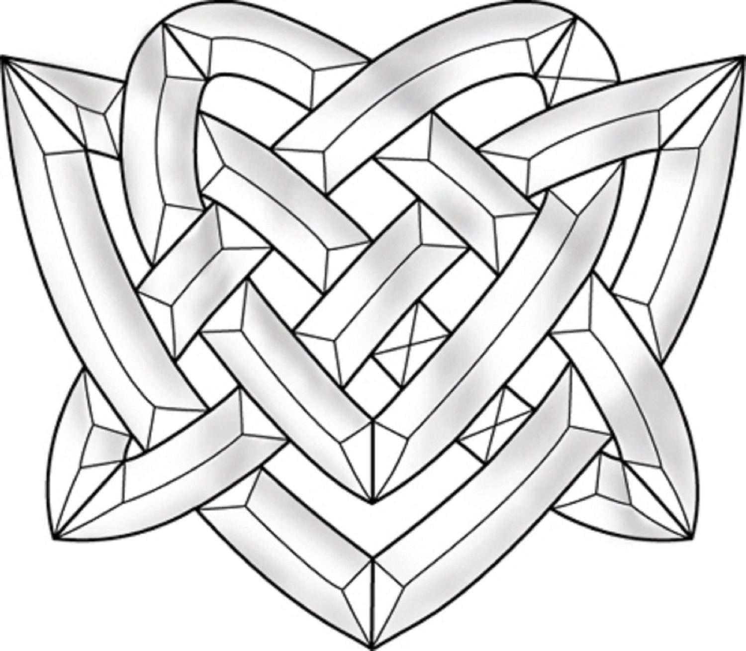 Celtic Heart Bevel Cluster EC828