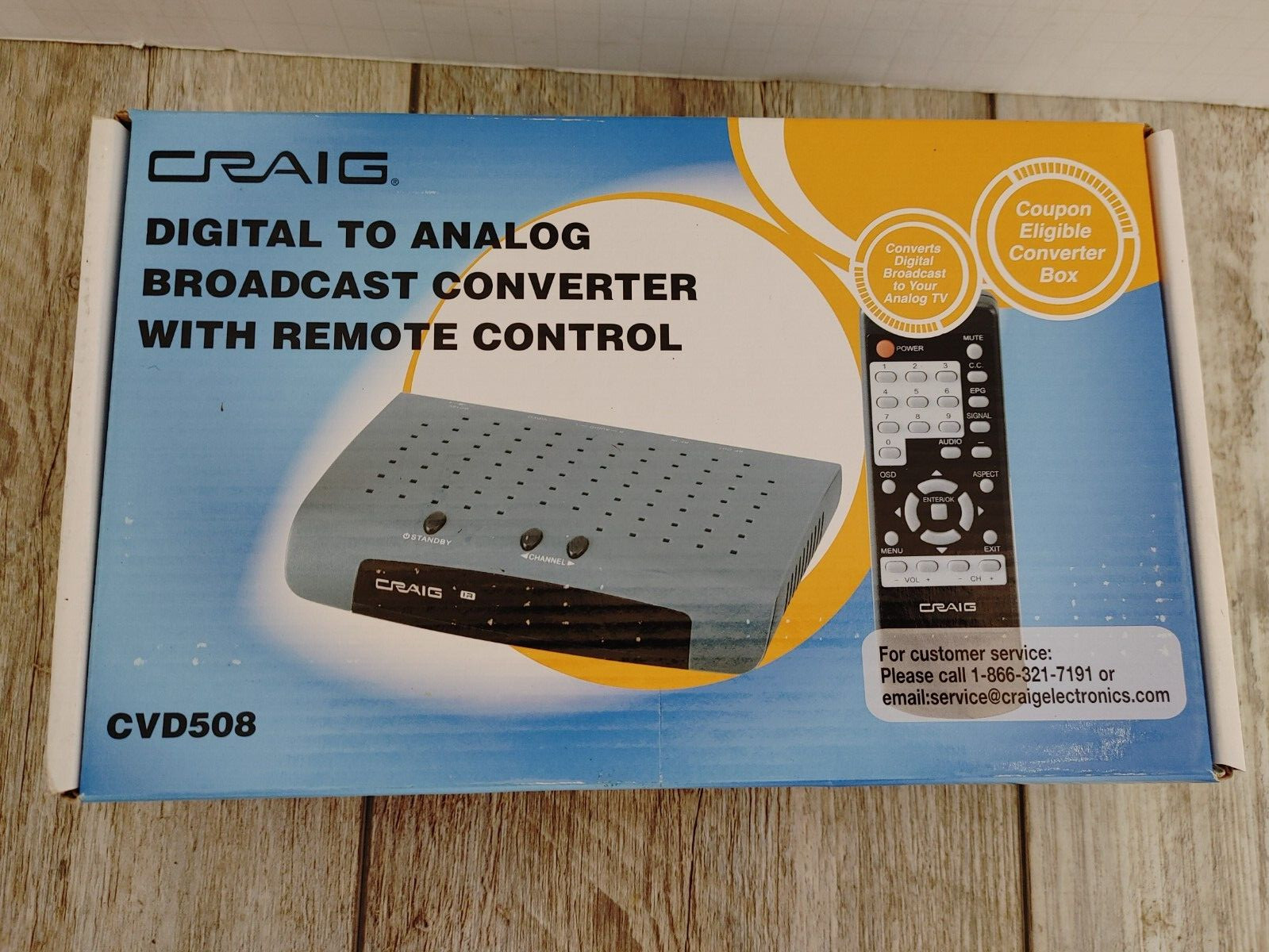 CRAIG CVD508 Digital To Analog Broadcast Converter Box w/ Remote