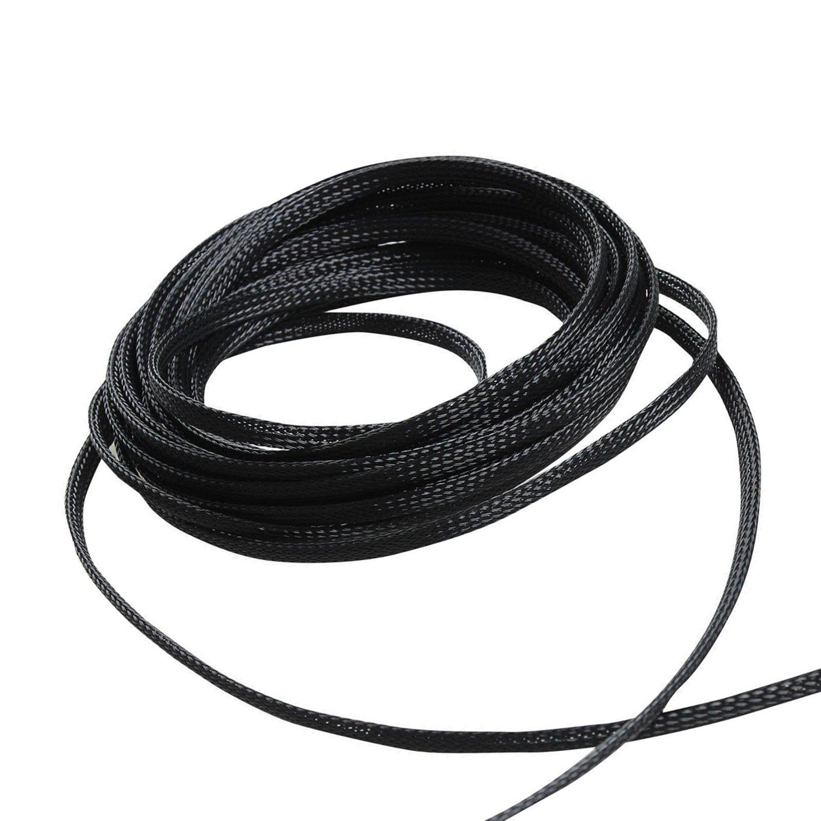 3/8" 100 Feet Expandable Wire Cable Sleeving Sheathing Braided Loom Tubing Black