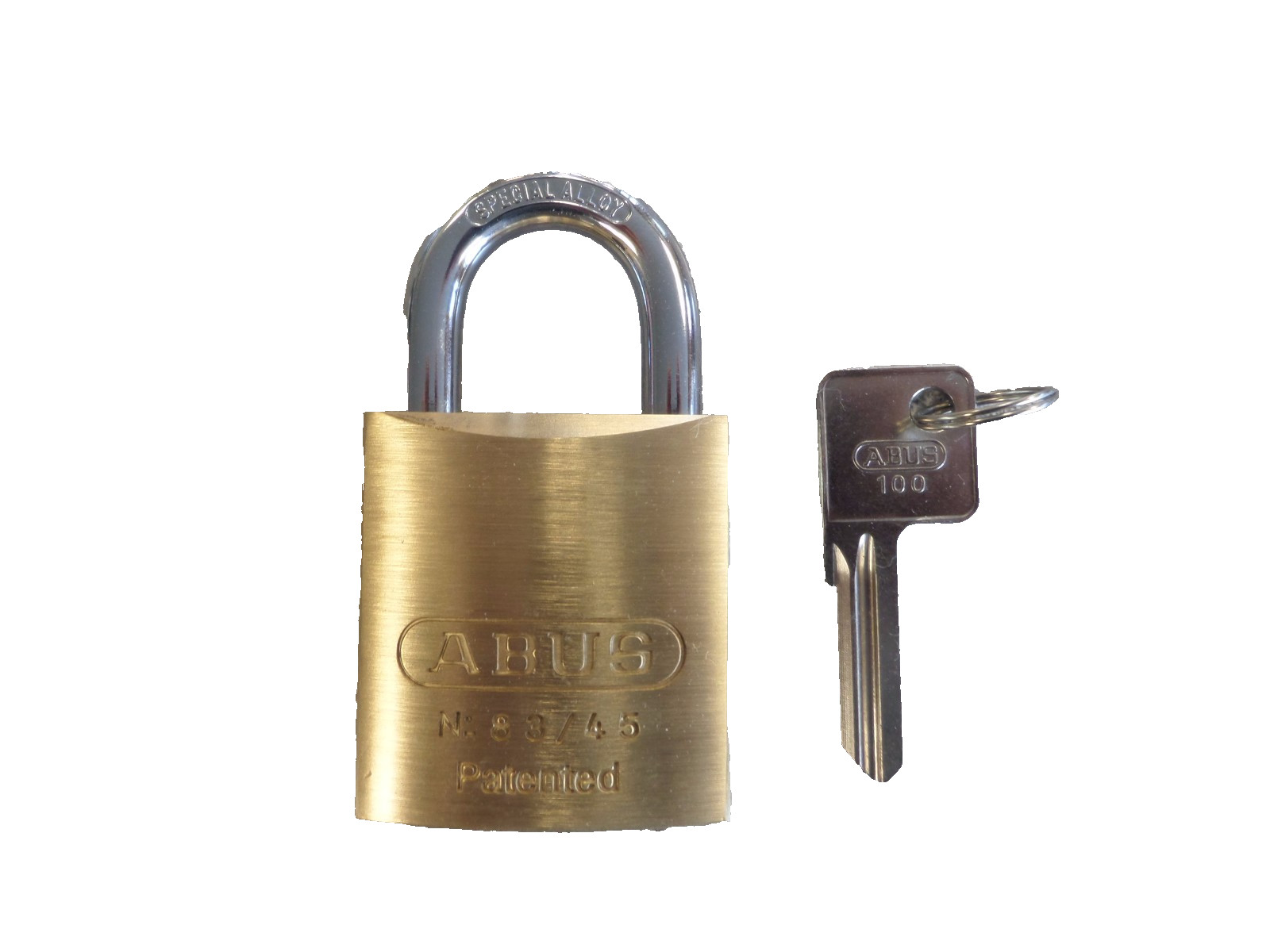 ABUS 83/45-100 YALE 8 Y1 KEYWAY REKEYABLE BRASS PADLOCK