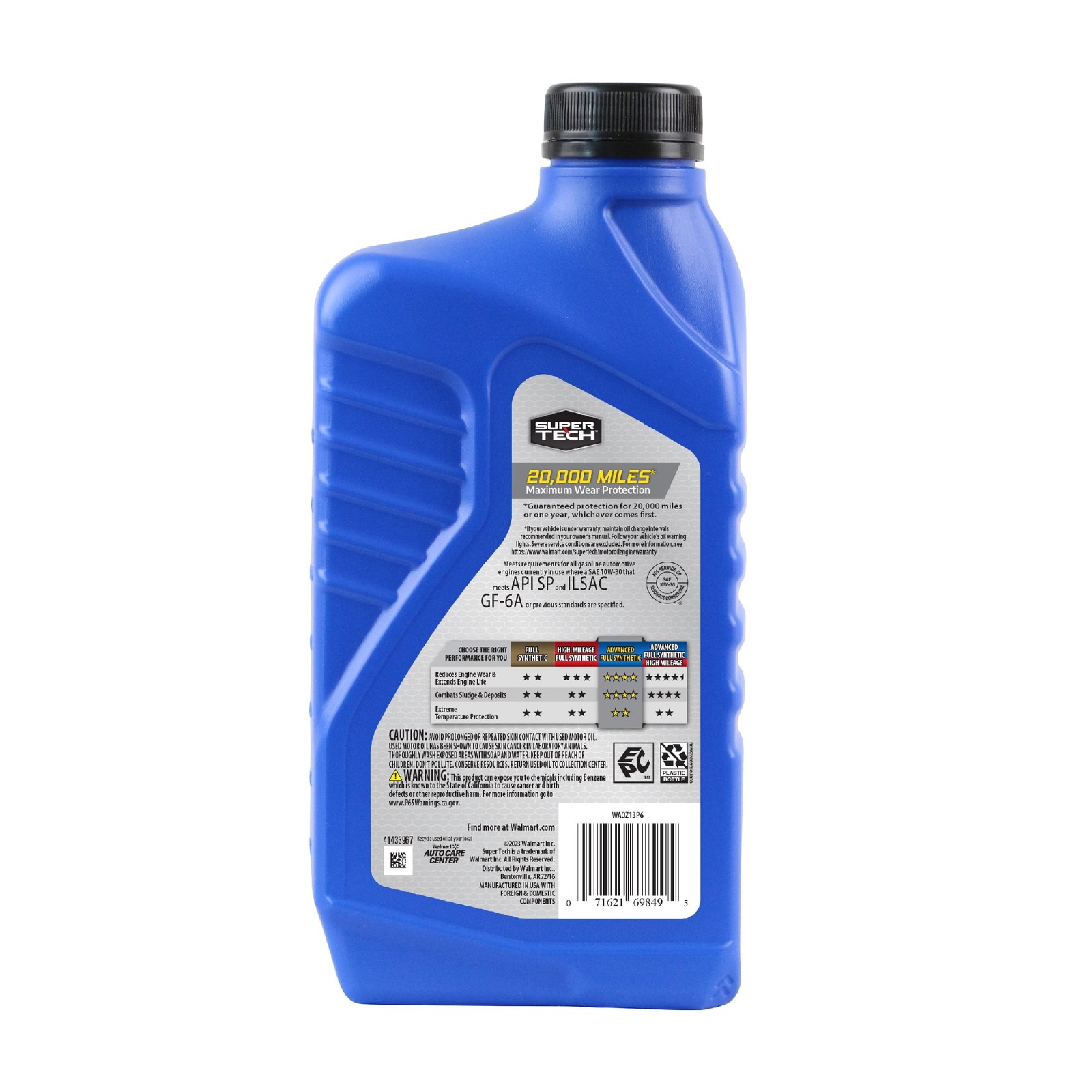 Advanced Full Synthetic Motor Oil SAE 10W-30 1 Quart