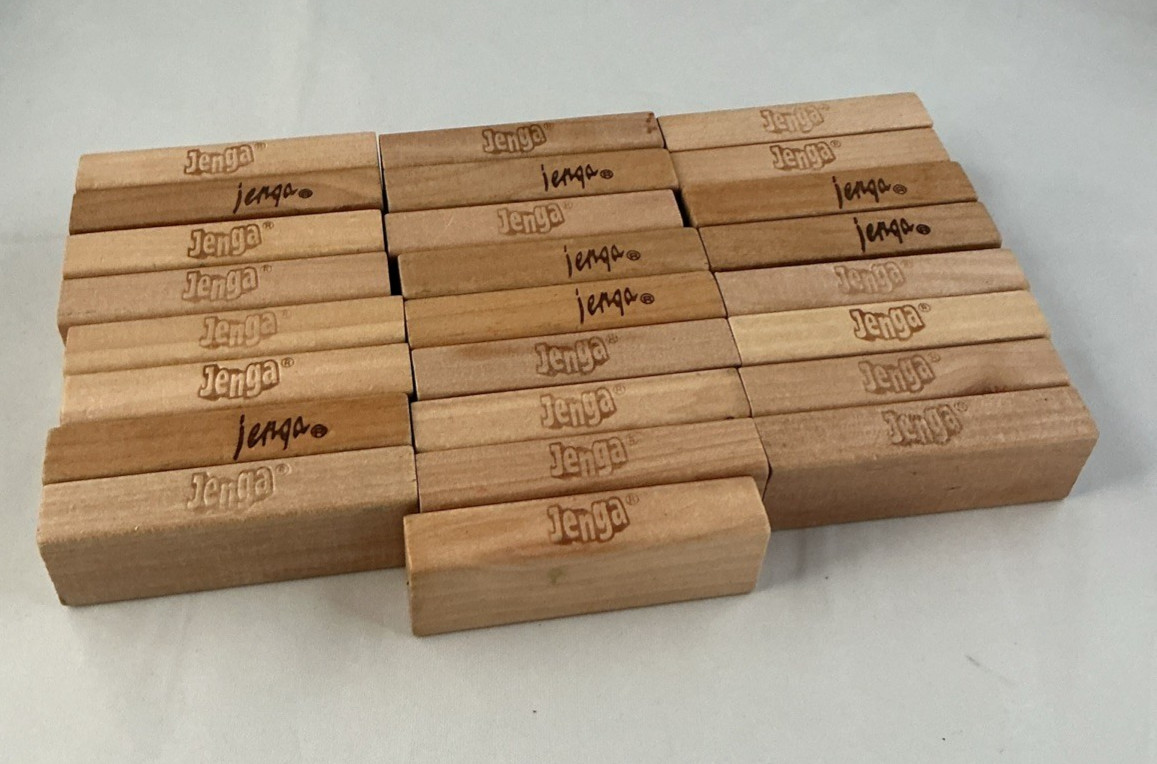 Jenga Replacement Blocks 25 Mixed Classic Jenga Genuine Hardwood ~ FREE SHIPPING