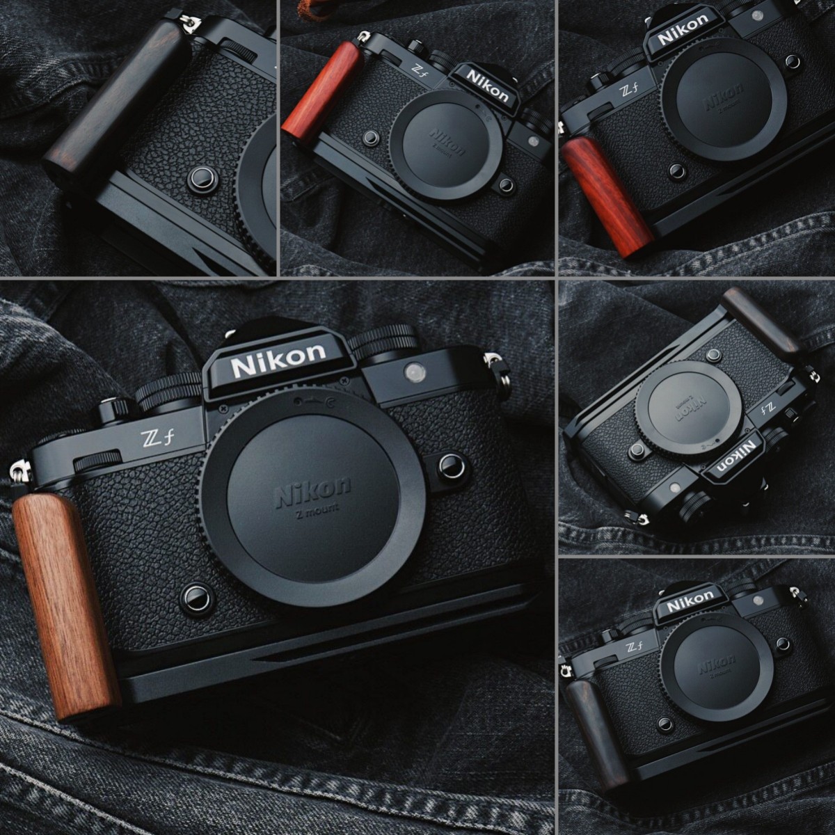 for Nikon ZF zf Handmade Wooden L Hand Grip w/ Aluminium Alloy Baseplate