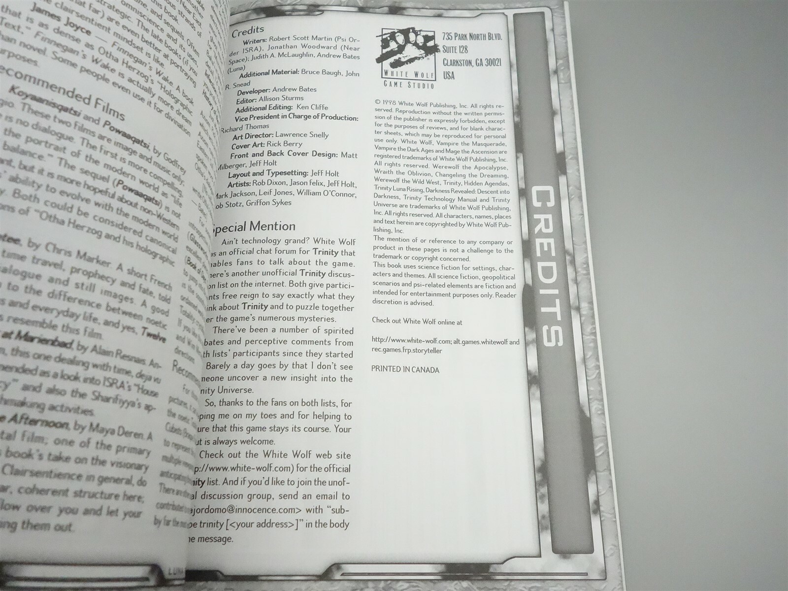 Trinity: Luna Rising - Psi Order Isra & Luna sourcebook (White Wolf)