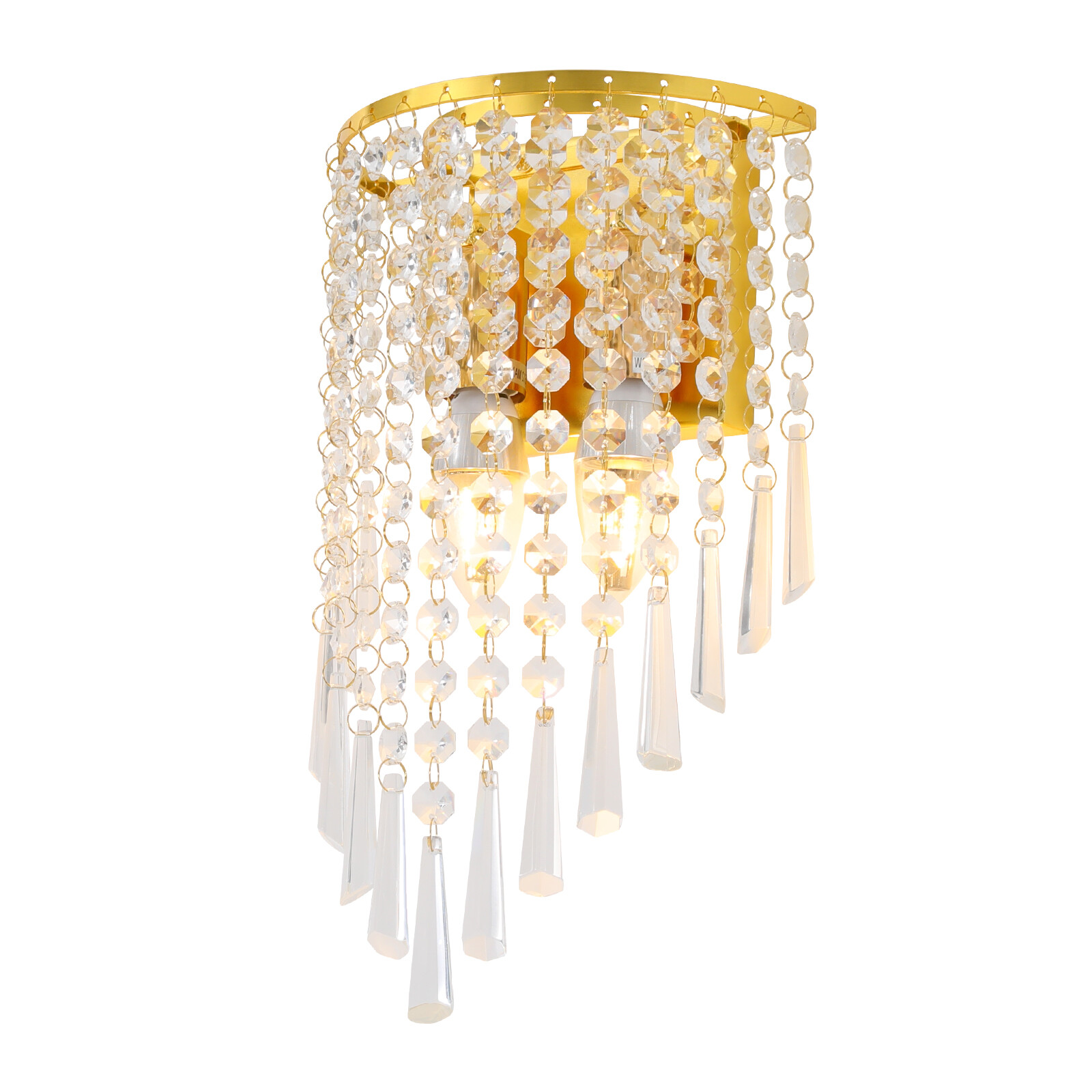 CRYSTAL WALL LIGHT SCONCES LIGHTING FIXTURE MODERN SEMICIRCLE WALL MOUNT LAMP