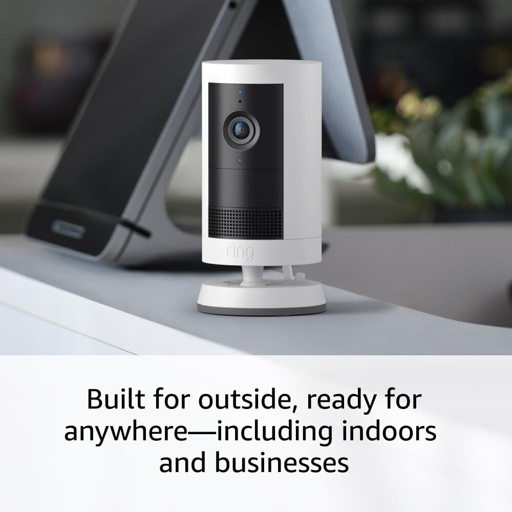 Ring Outdoor Cam Plus Battery 2K HD Smart Security Camera - Black
