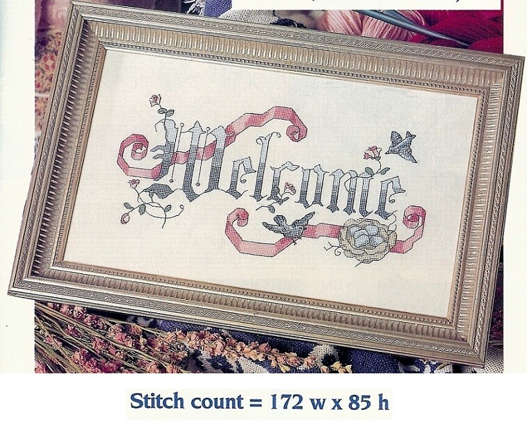 BLUE BIRTH WELCOME  CROSS STITCH PATTERN ONLY    PY - AUV