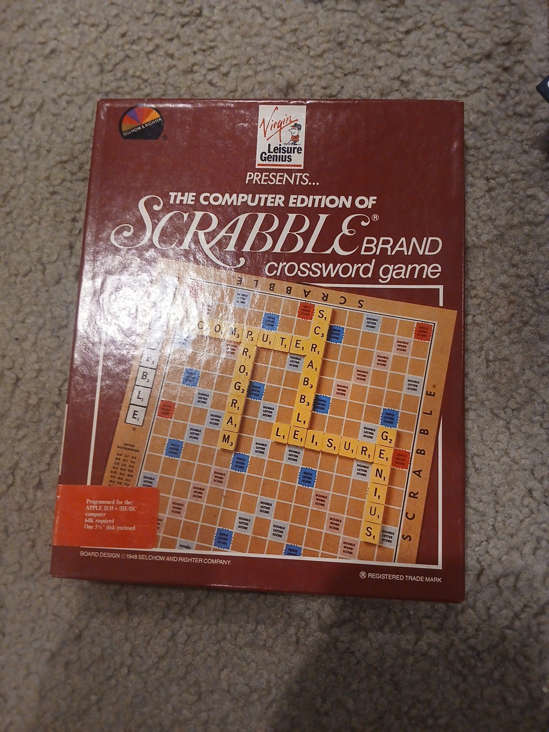 Scrabble Vintage Software Floppy Game Apple IIc, IIe With Registration!!!!