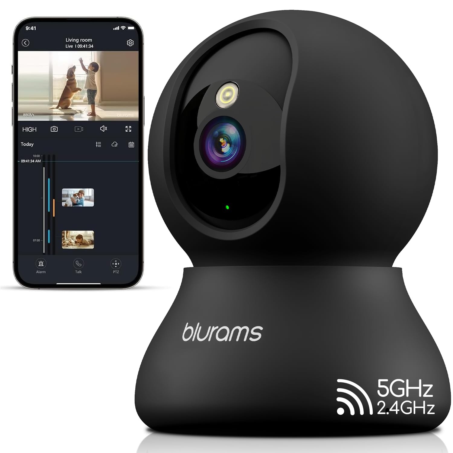 Security Camera 2k Indoor Camera 360ฐ Pet Camera For Home Security With Phone Ap