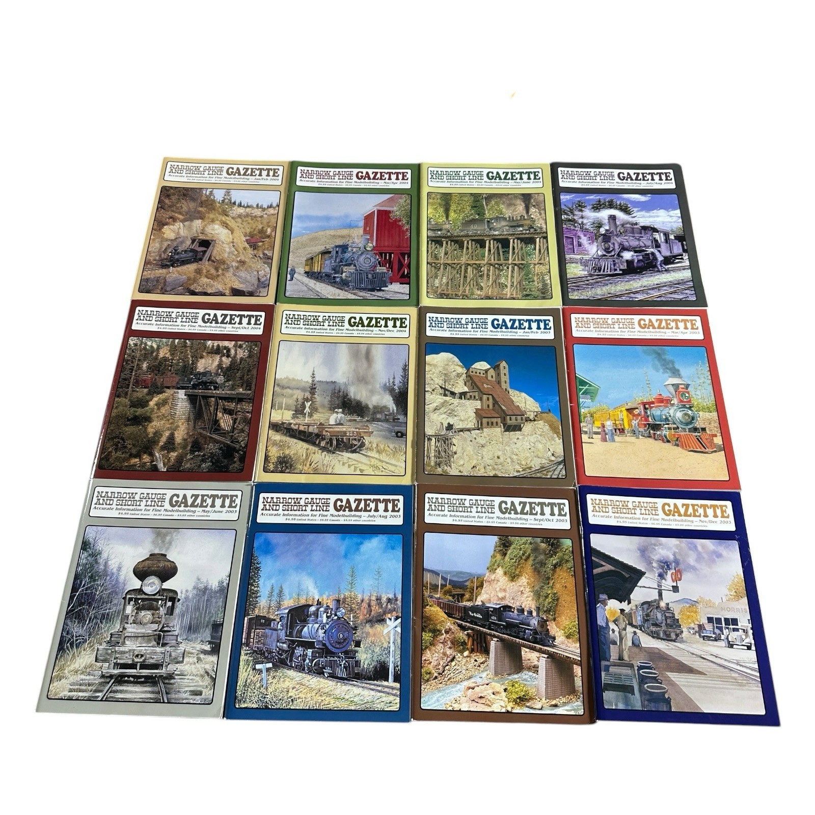 Narrow Gauge & Short Line Gazette Railroad Magazine Lot 2003-2004 12 Issue Set