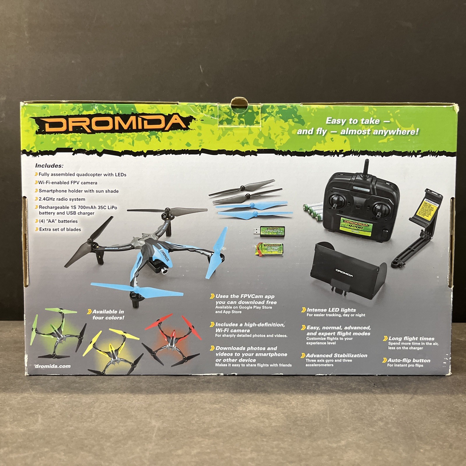 Red Dromida Ominus FPV UAV Quadcopter RTF HD Camera Drone Radio System & App