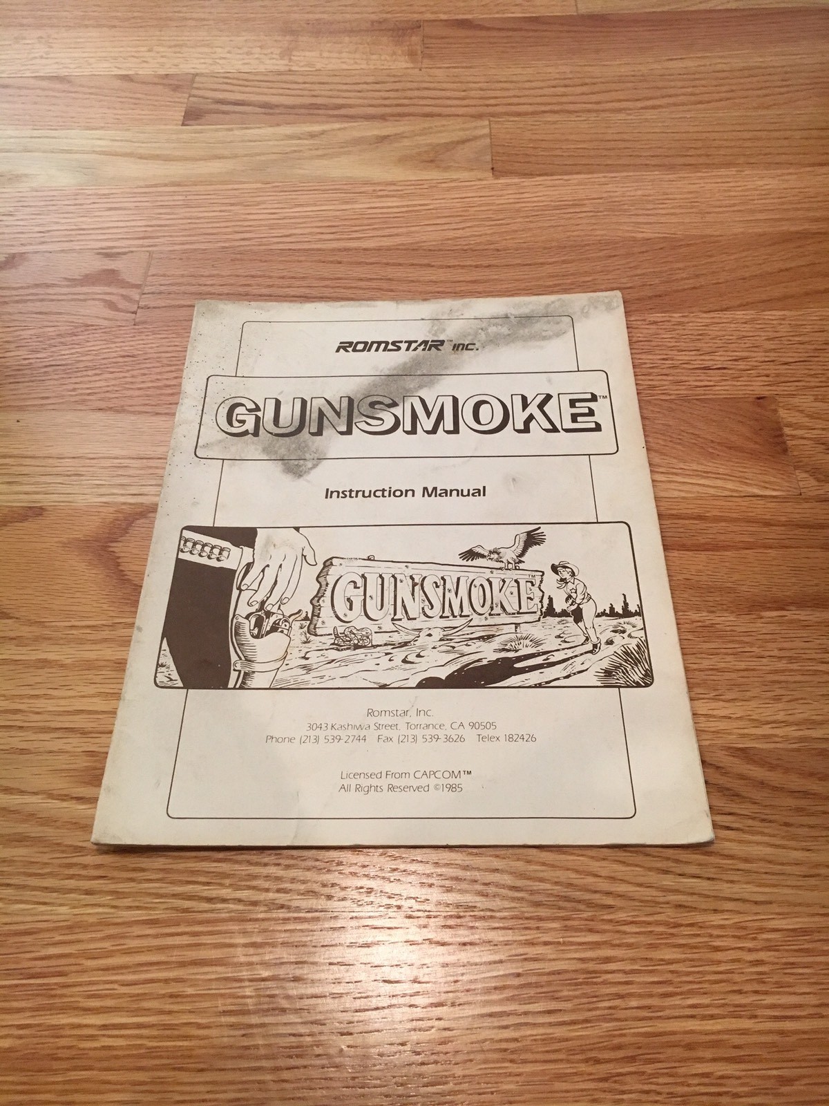 Gunsmoke Instruction Manual, Romstar 1985