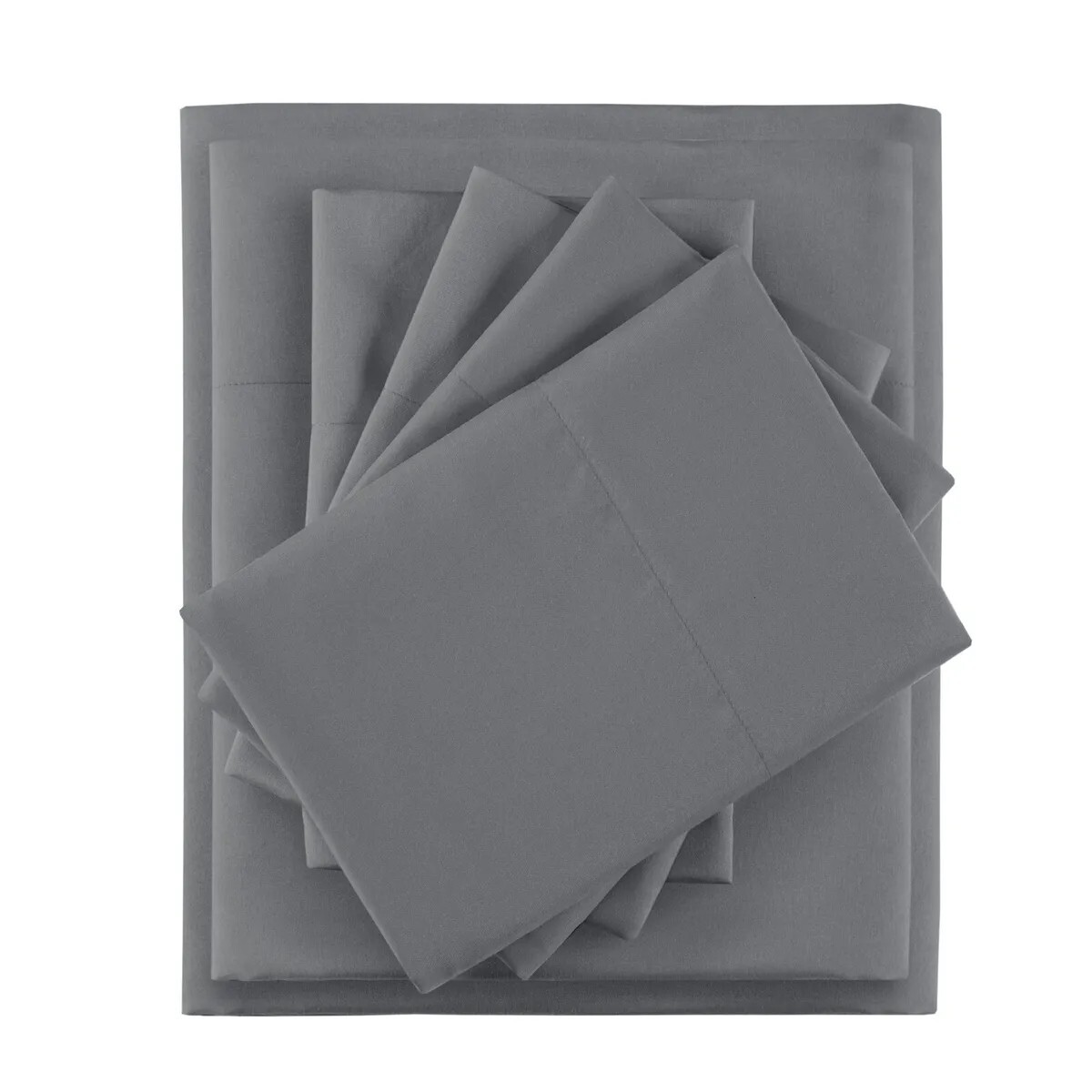 Intelligent Design Microfiber Sheet Set with Side Storage Pockets Charcoal Grey