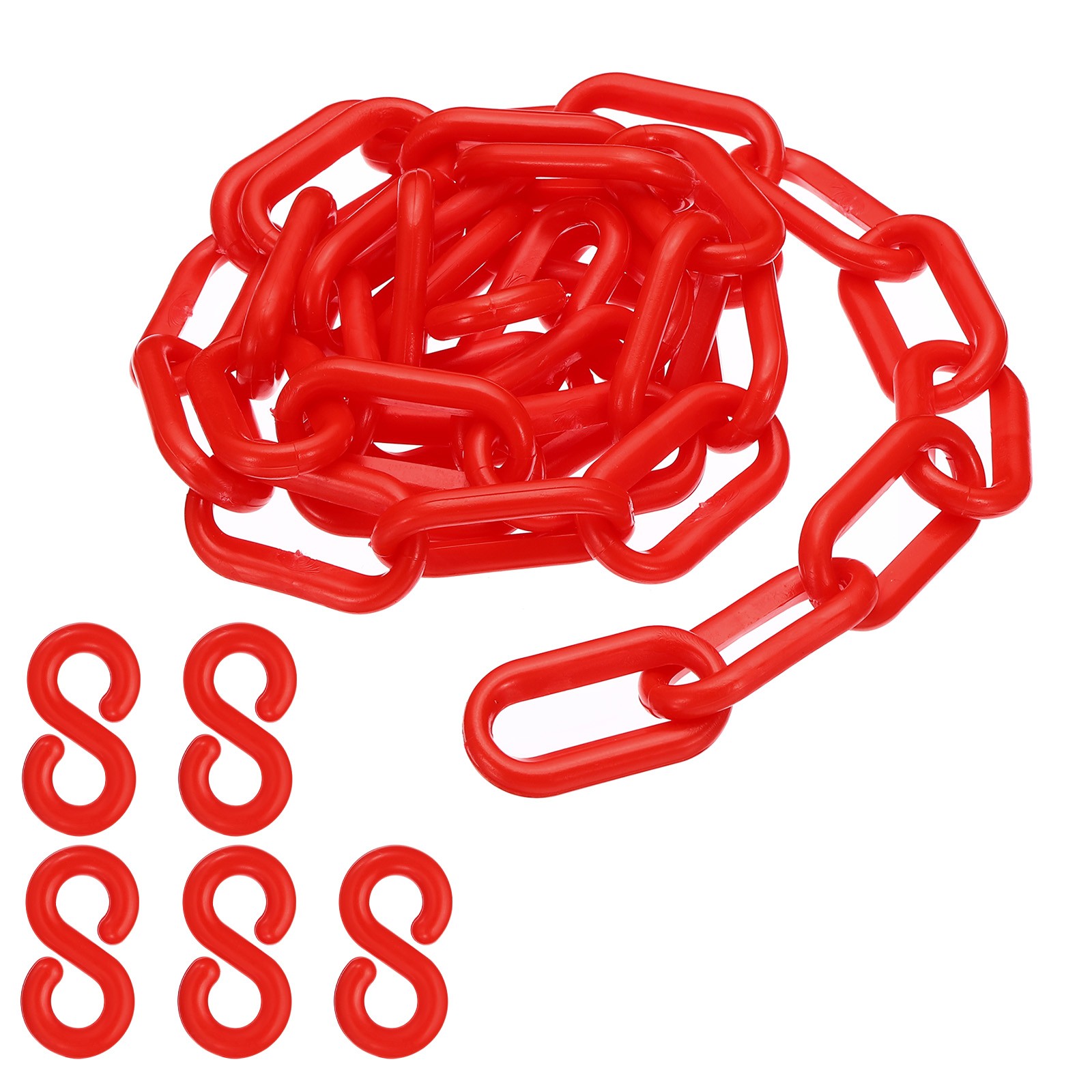 Plastic Chain,3 FEET Safety Barrier Chain for Crowd Control, 1/4inch(6mm) Red