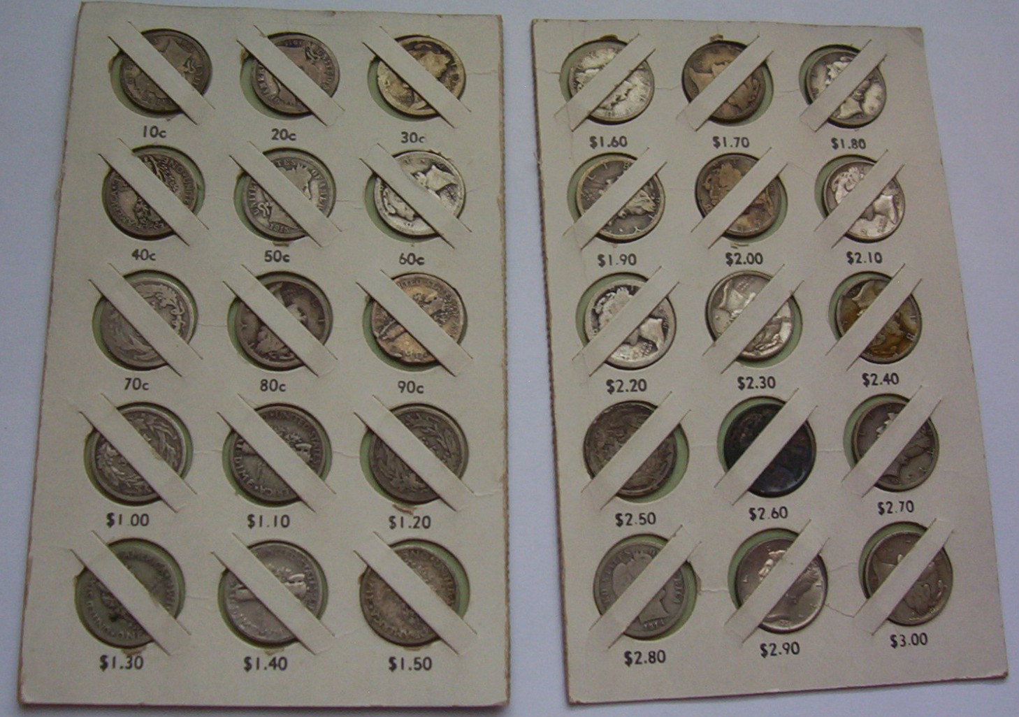 30 SILVER DIMES _ MERCURY'S  and Some BARBER Dimes