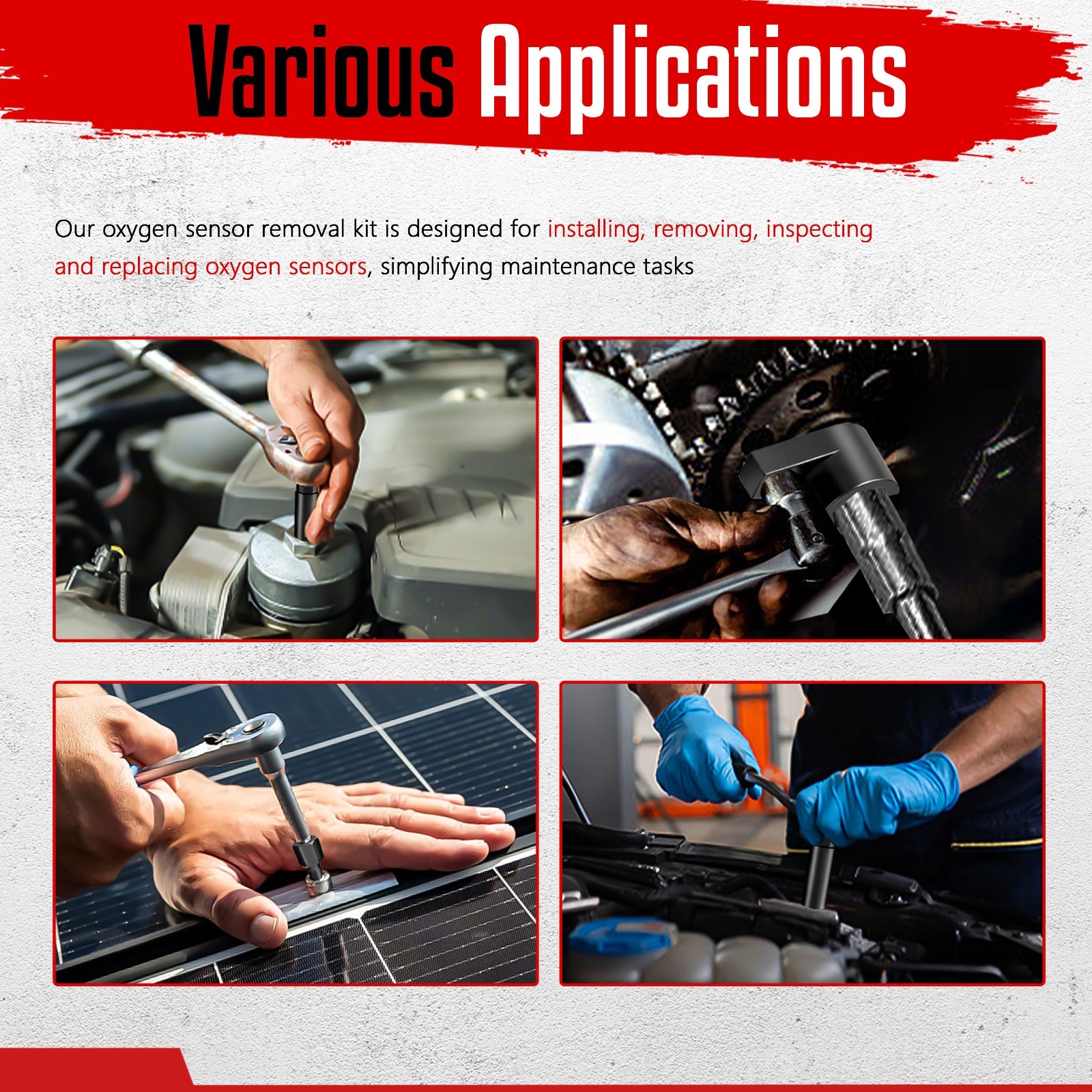 5-Piece Offset O2 Sensor Wrench Removal Tool and Thread Chaser Tool Kit