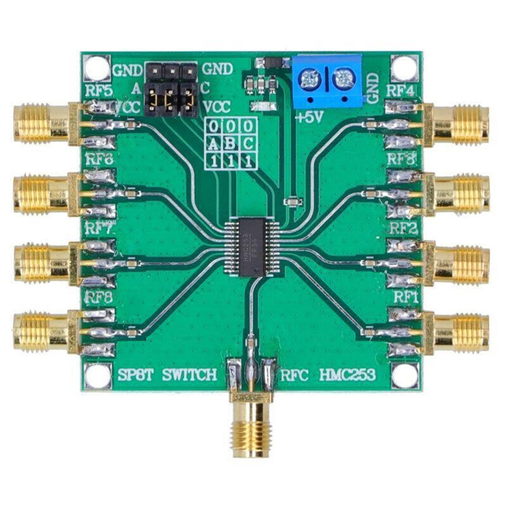 RF Single Pole Eight Throw Switch Module DC 3GHZ Power Supply Voltage 3V 5V