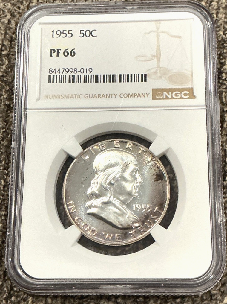 1955 Franklin Half Dollar 50C Proof PF 66 NGC Free Shipping NGC 8447998-019