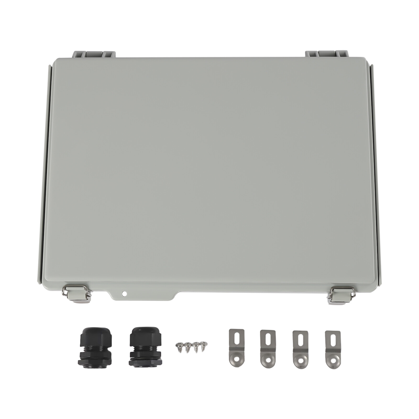 Grey Hinged Cover Latch Junction Box with Mounting Plate + Cover