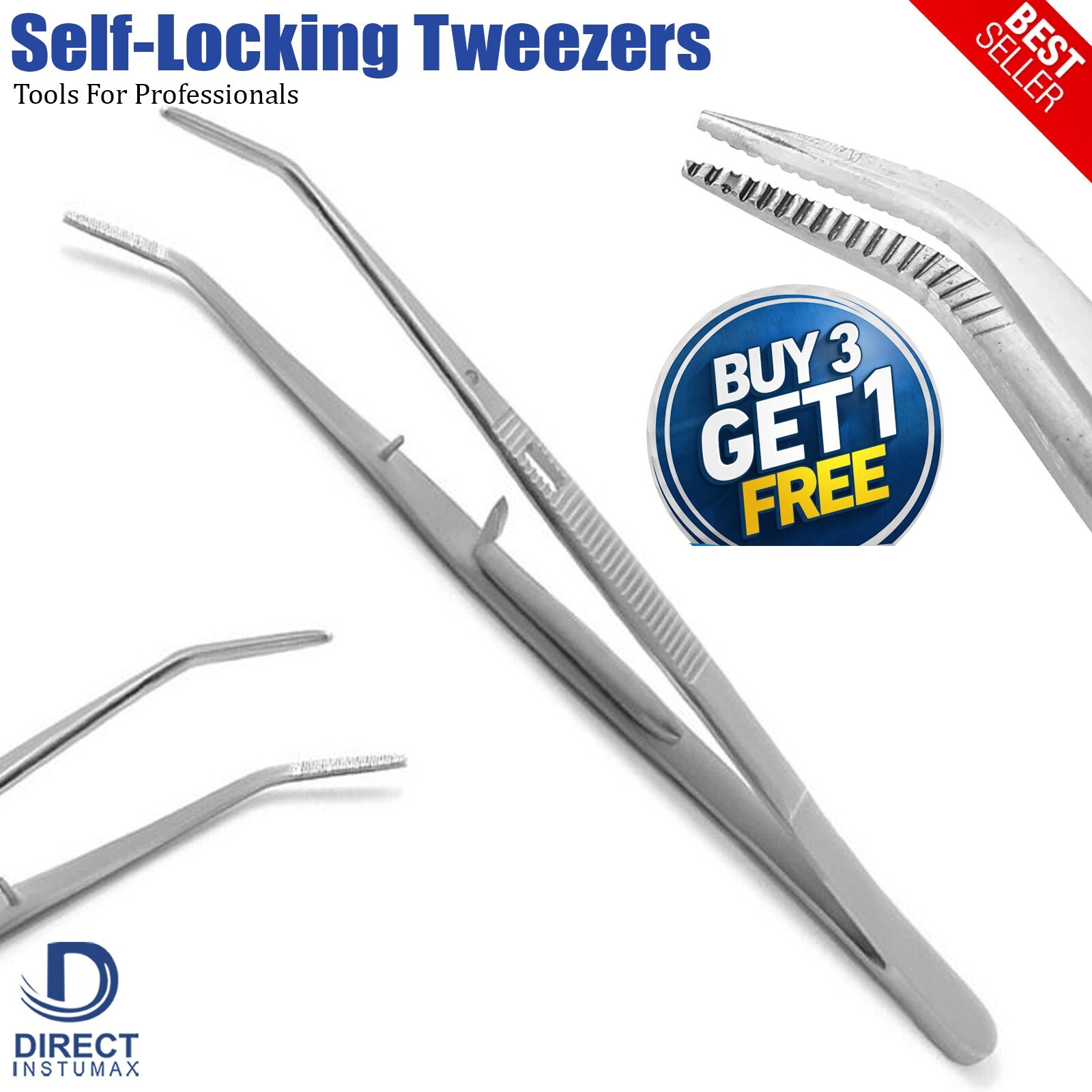 Dental Self Locking Tweezers Surgical Cotton Dressing Forceps Surgical Tools CE