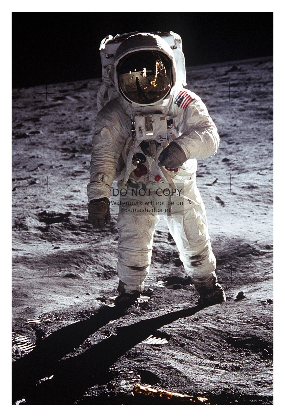 BUZZ ALDRIN APOLLO 11 ASTRONAUT ON THE MOON PORTRAIT 4X6 NASA PHOTO