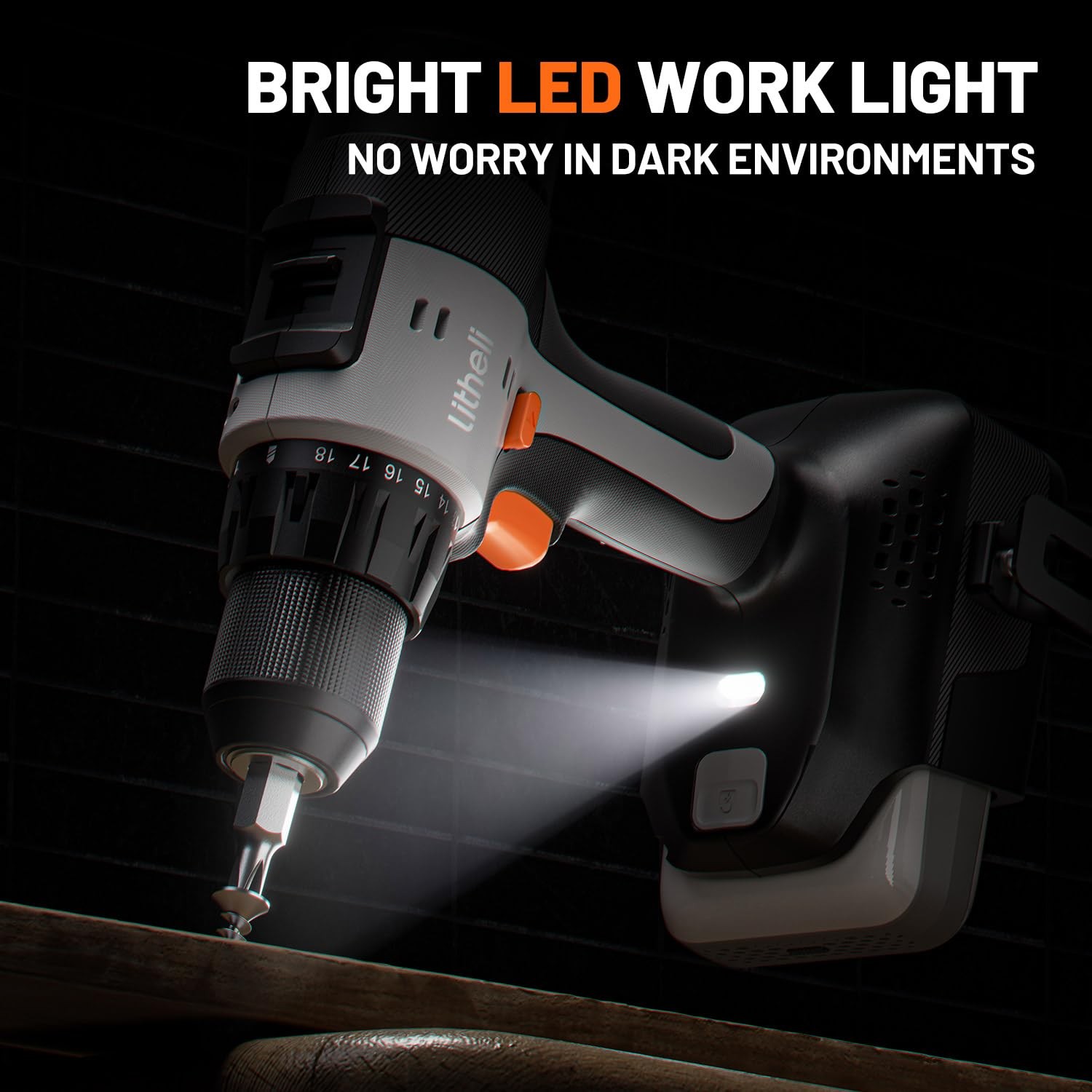 20V Cordless Drill Driver, Electric Power Drill with 2 Variable Speed Setting...