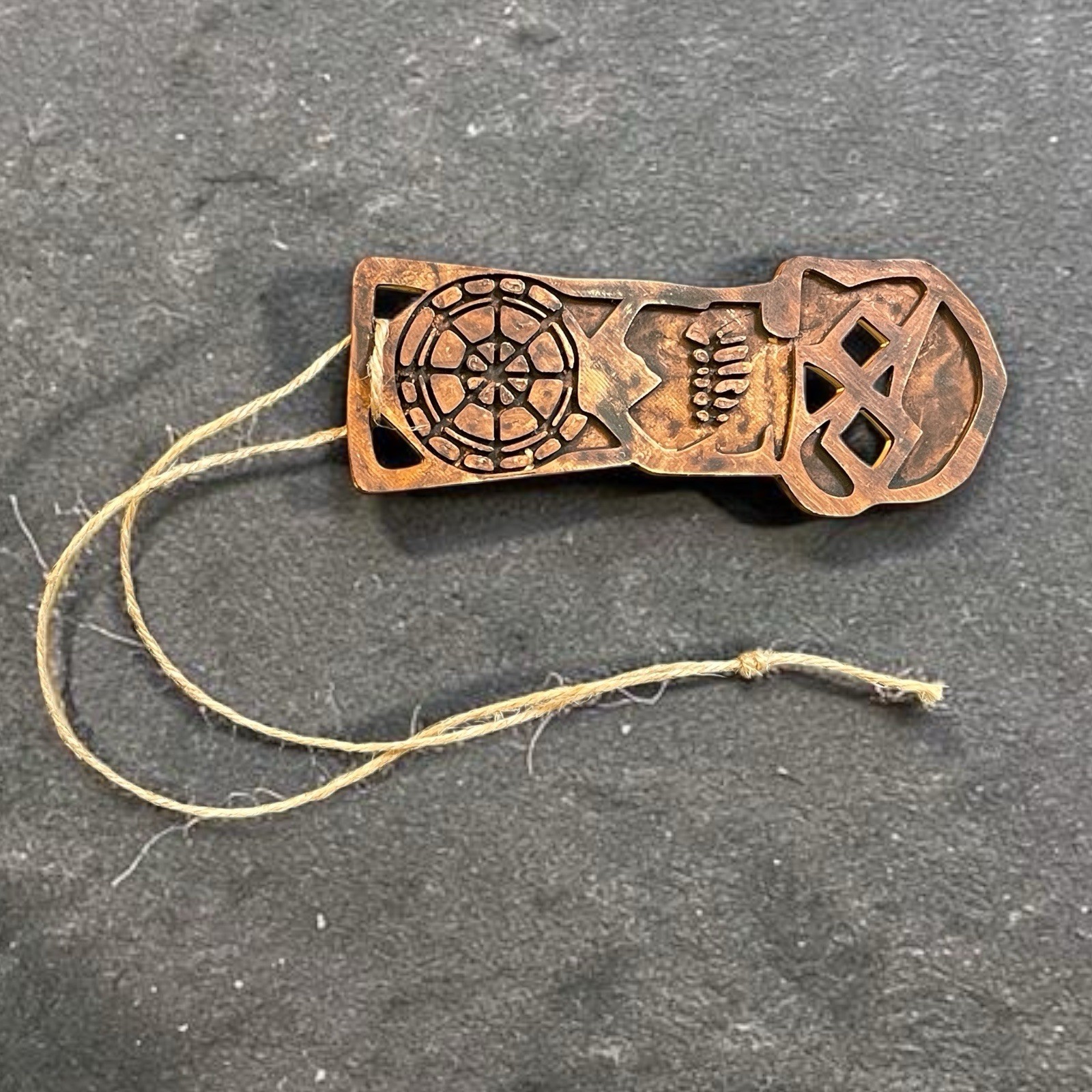 Goonies Weathered Skeleton Key w Lacing One Eyed Willie Bones Key Prop Replica