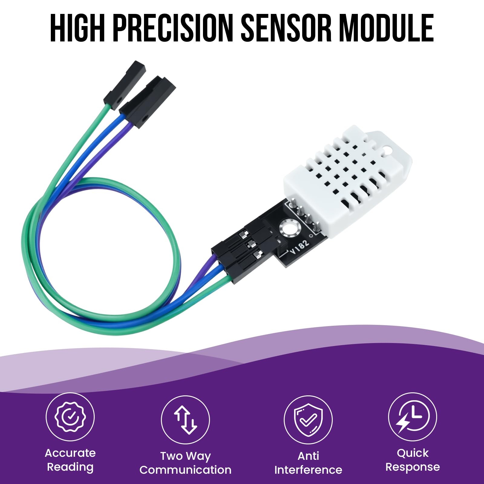 4Pcs DHT22/AM2302 Digital Temperature Humidity Sensor Module with Cable Temp ...