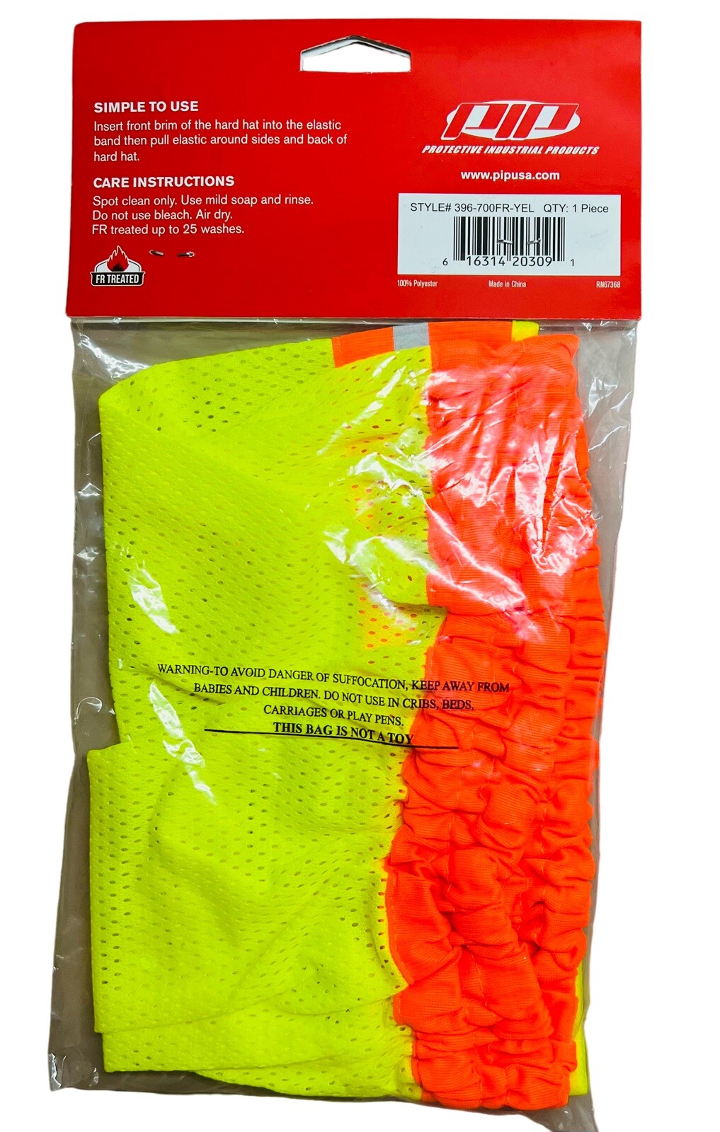 PIP 396-700FR-YEL Fire Retardent Hard Hat Neck Shade
