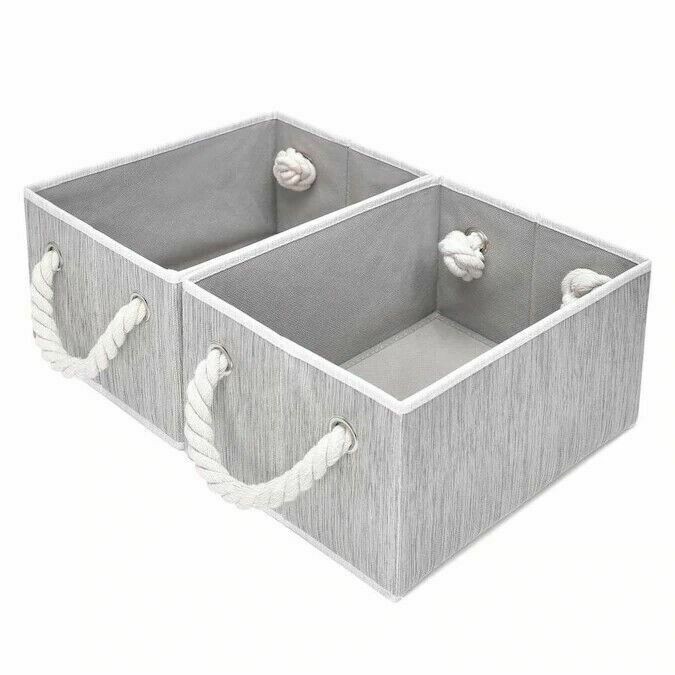 2-Pack StorageWorks 3 Gallon Clay Polyester Rope Bins 11.4 x 6.69 x 8.7 Inches