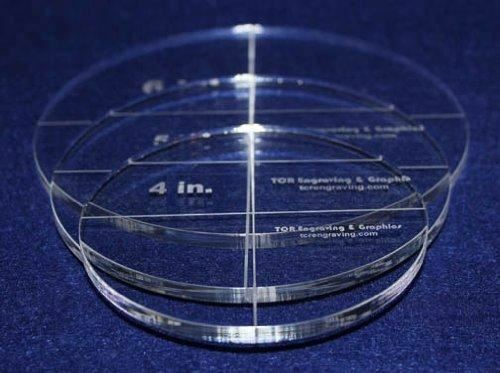 Circle Template 3 Piece Set. 4",5", 6" - Clear 1/4" Thick