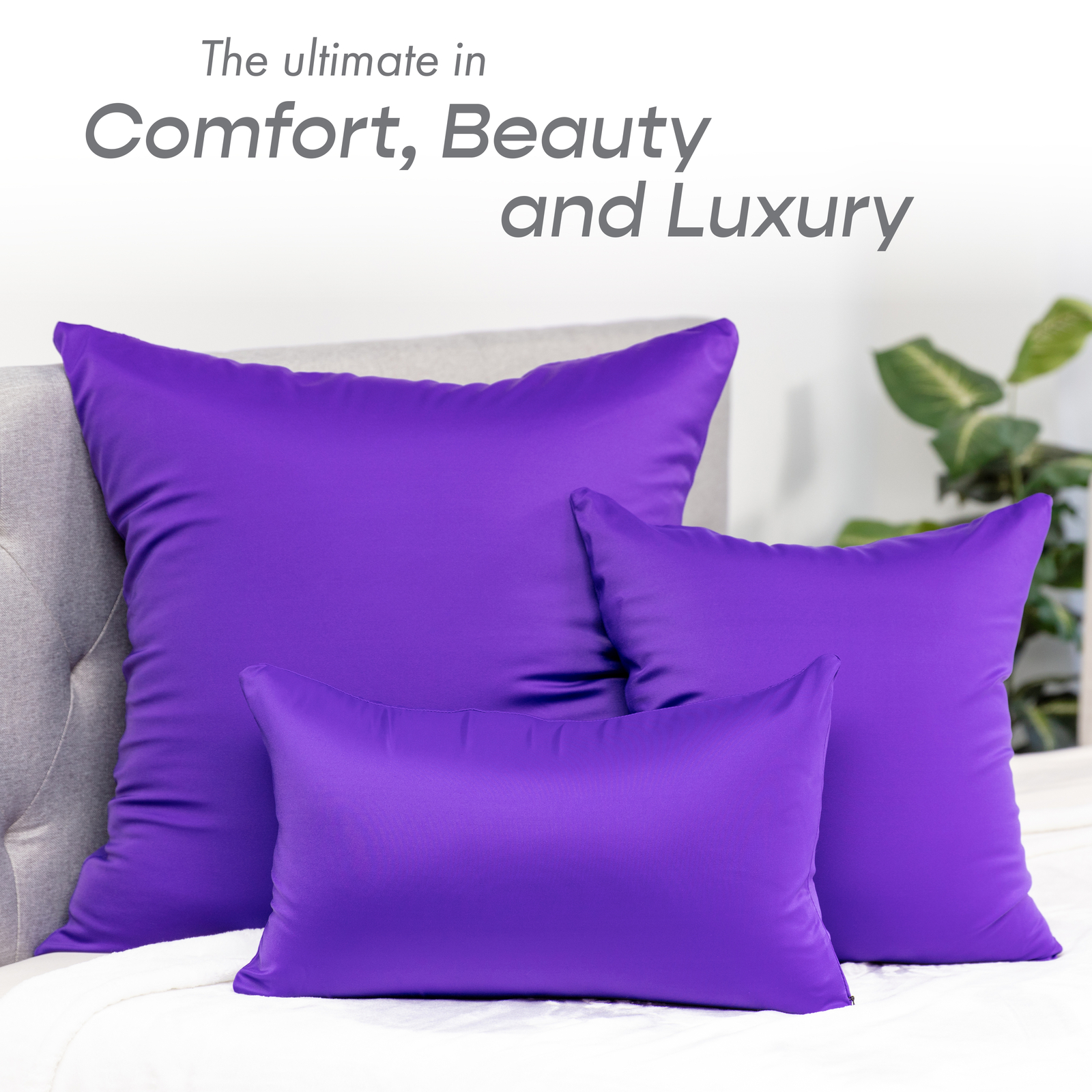 12" x 20" Cover Throw Pillowcases - 85/15 Silky Dark Lavendar