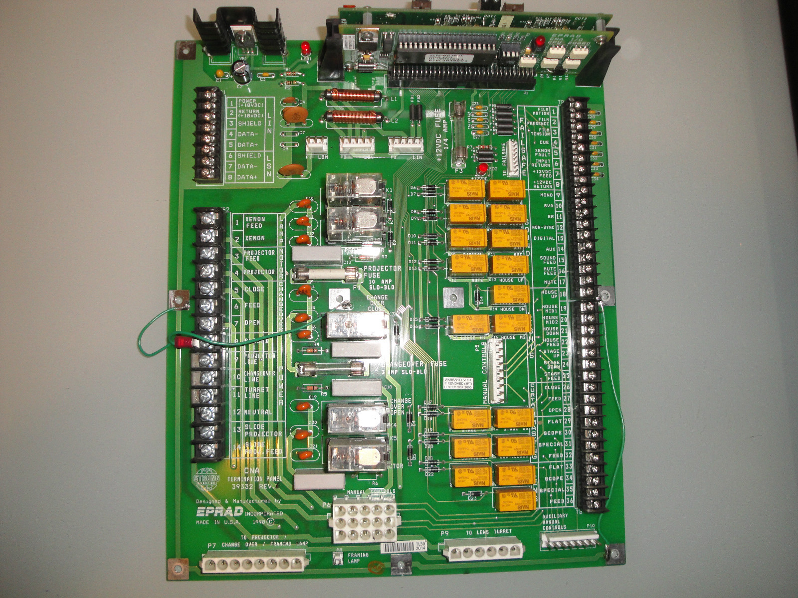 EPRAD CNA Termination Panel 39332 Rev. 6 Plus Volume Card 39370 from Simplex 35