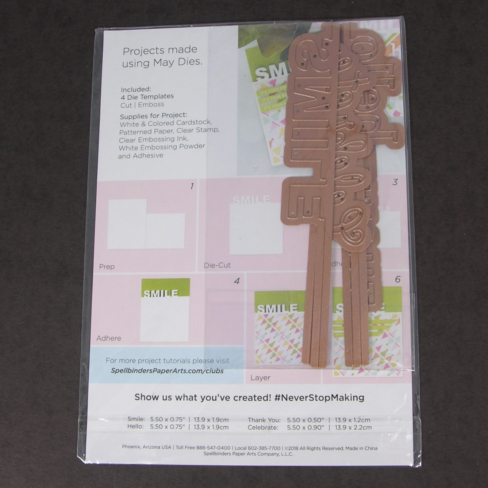 Spellbinders DOM-MAY18 Metal Cutting Dies 4-Pieces WORDS SAYING PHRASES