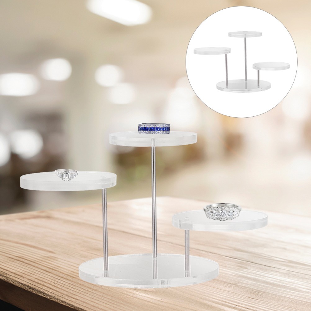 1Set Multi Layer Transparent Jewelry Display Stand Storefront Gallery Window Use